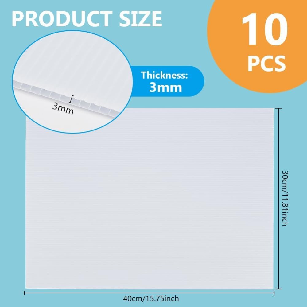 10 Sheets White Corrugated Pla - Yard Sign Blank review and price